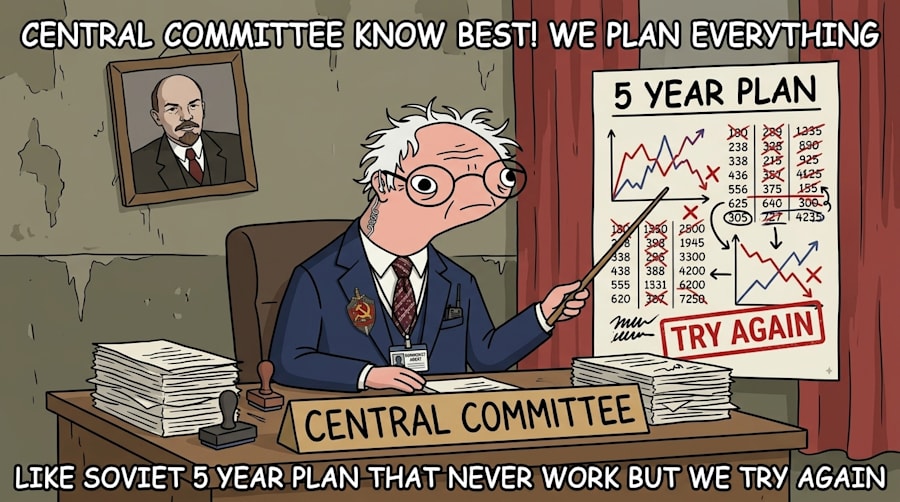 Burnie at Central Committee desk